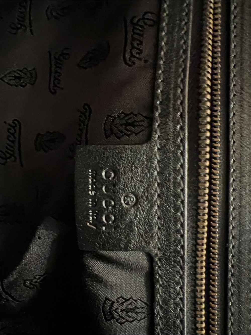 Gucci Black Leather Tote with Gold Studs and Heart Charm - Picture 4 of 8